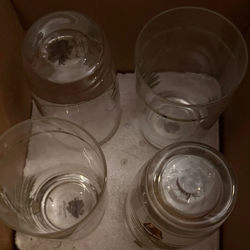 Pfaltzgraff Naturewood Holiday Coolers Glasses - Green and Gold